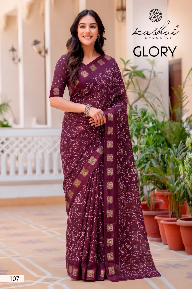 Glory By Kashvi Georgette Bandhej Saree